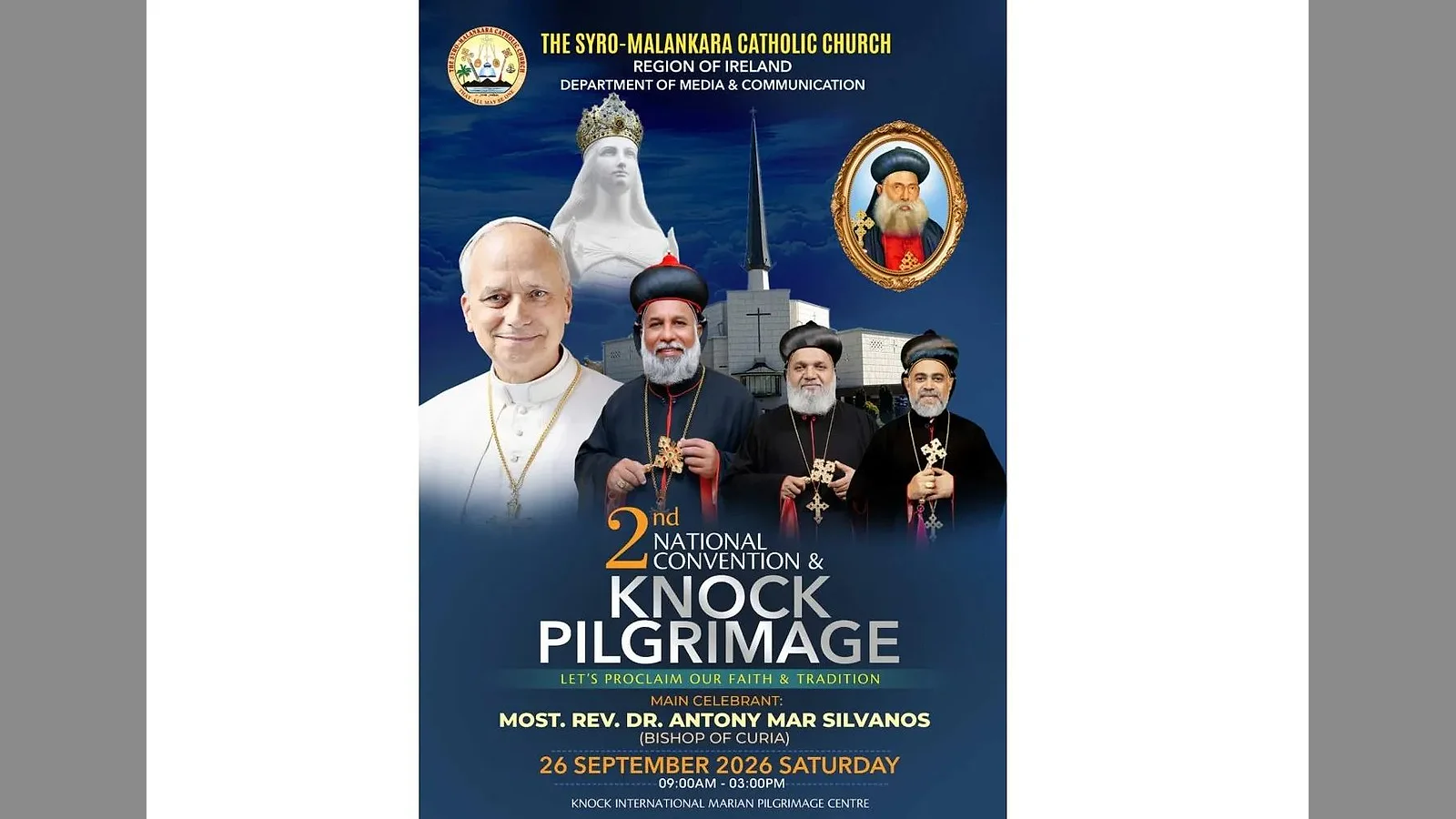 മലങ്കര സുറിയാനി കത്തോലിക്കാ സഭയുടെ രണ്ടാം നാഷണൽ കൺവെൻഷൻ സെപ്റ്റംബർ 26-ന് Knock- ൽ